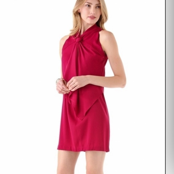 Diane von Furstenberg DVF "Morana" Raspberry Sleeveless Silk Dress Size 2 - Picture 1 of 10